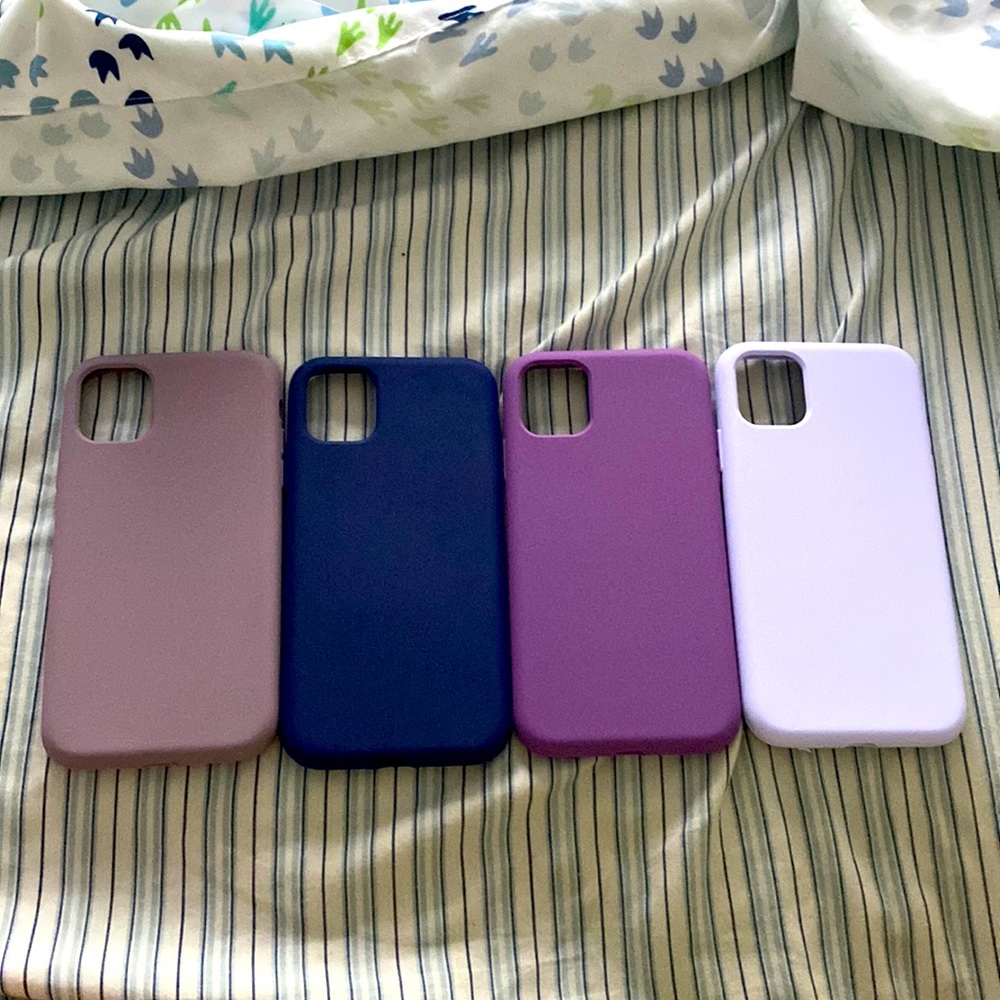 4 soft silicone purple set of iPhone 11/XR cases